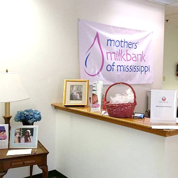 Reception area of Mothers' Milk Bank of Mississippi